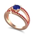 thumbnail image 2 of 2.50 Carat Round Cut Blue Sapphire & Red Ruby Gemstone Stunning Proposal Ring for Ladies Solid 14K Rose Gold Size 7 by Diamond-Capitals, 2 of 8
