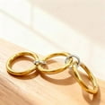 thumbnail image 5 of Gold Plated Stackable Rings for Women, Interlocked Mixed Metal Ring Set in Silver and Gold, Two-Toned Minimalist Jewelry Gift, 5 of 6