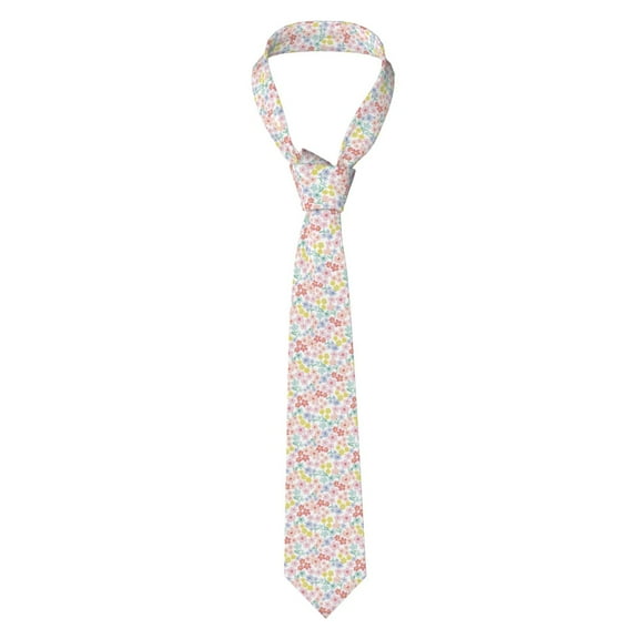 Naloa Retro Floral Print Solid Color Tie Formal Necktie for Men,Suitable for business, daily life, work