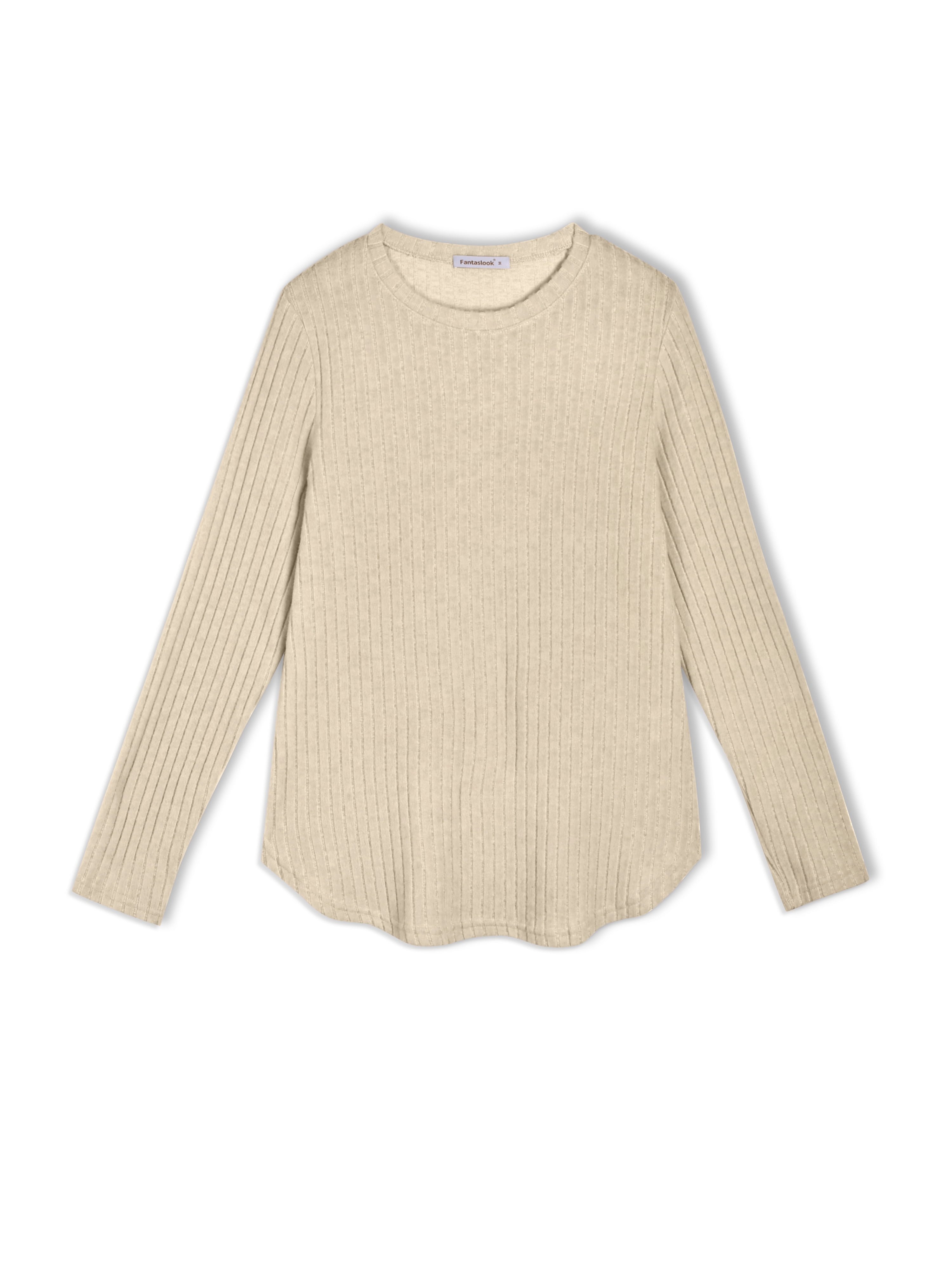 Fantaslook Long Sleeve Shirts for Women Casual Tunic Tops Dressy Crew Neck Pullover Fall Lightweight Sweaters for Women