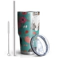 thumbnail image 2 of 30oz Australian Shepherd Floral Tumblers Stainless Steel Tumbler with Lid and Straw,Vacuum Insulated Double Wall Travel Tumbler Cups Mug with Cleaning Brush for Coffee,Tea, 2 of 7