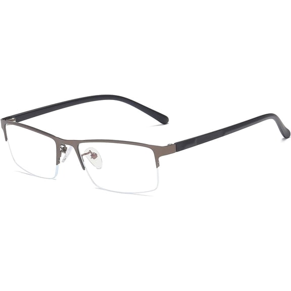 Anti Blue Light Glasses Metal Frames Rectangle Semi-Rimless Gaming Eye-glasses Clear Lens