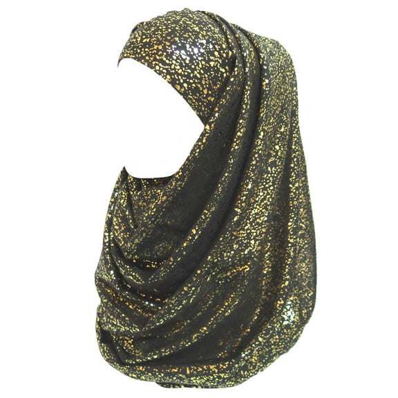 Gold Glitter Muslim Hijab Head Scarf