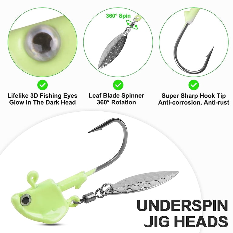 Round Ball Jig Heads – Unpainted, High Carbon Steel Hooks For Bass, Crappie, Walleye Fishing