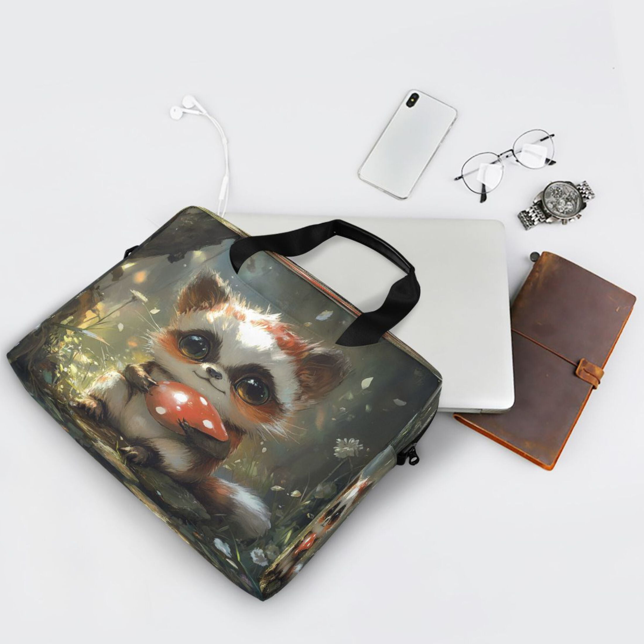 Laptop Bag Laptop Briefcase 15.7 x 3 x 11.8 Inches Laptop Bag Briefcases Laptop Storage Travel Laptop Bag Work Laptop Bag A Cartoon Raccoon
