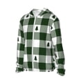 thumbnail image 2 of Balery Green White Lumberjack Plaid Men's Women's UPF 50+ Sun Protection Lightweight Hoodie Performance Long Sleeve Shirt for Fishing Running-Small, 2 of 9