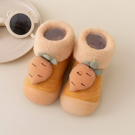 

Hunpta Toddler Shoes Infant Boys Girls Animal Cartoon Socks Shoes Toddler Fleece WarmThe Floor Socks Non Slip Prewalker Shoes