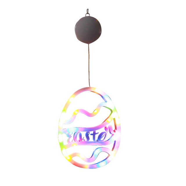 SUTENGDA 2pcs Easter Window Lights Easter Eggs Bunny Lights Decorations Battery Operated Easter Lights with Suction Cup Easter Decorations for Home Indoor Easter Party Decor