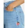 thumbnail image 4 of Madden NYC Women’s Ultra 90's Jeans with Strawberry Embroidery, 32'' Inseam, Sizes 00-18, 4 of 5