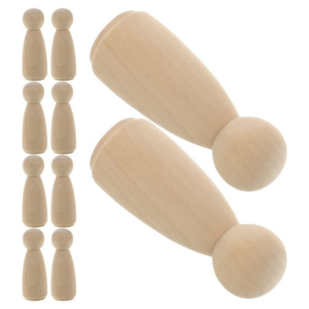 WORGEOUS  10 Pcs Wooden Peg People Children's Imagination Toys