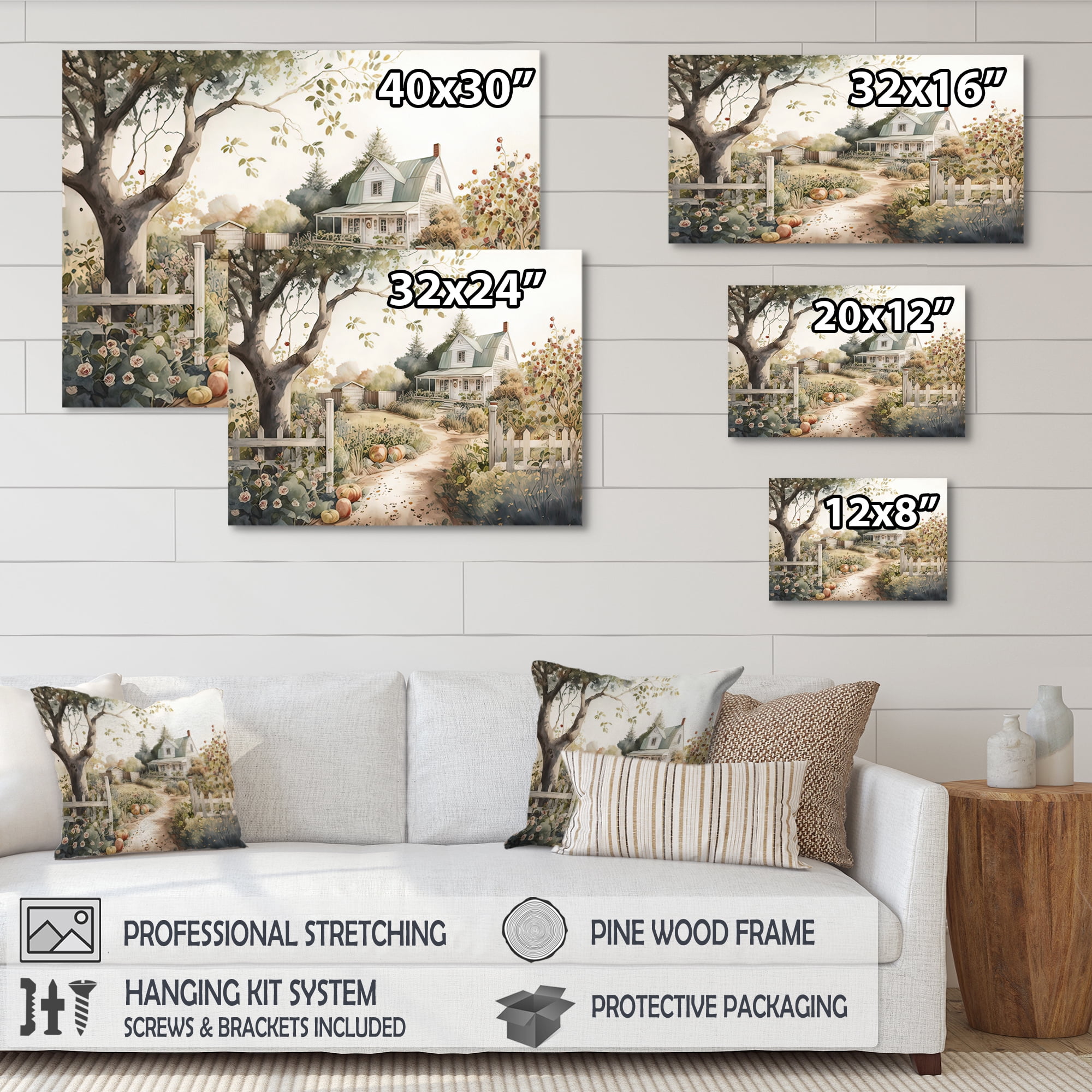Designart Fresh Garden At The Cottage II Canvas Wall Art