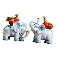 thumbnail image 3 of 2x Estatua de elefante Figura de elefante Artesanía Adorno decorativo de elefante Elefante Azul, 3 of 9