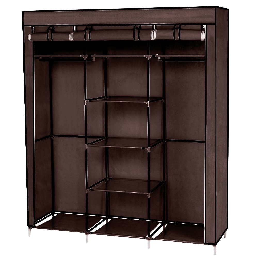 Closet Organizer for Bedroom, Wardrobe Rack for Home PKWQ503BN1, Dark