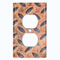thumbnail image 2 of Metal Light Switch Plate Outlet Cover Image of Rusted Crosshatch MET005, 2 of 14