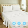 thumbnail image 5 of Linteum Full White Striped Cotton Blended Flat Sheet 84x120 Inches, 250 Thread Count (6), 5 of 8