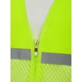 thumbnail image 6 of TiaoBug Men Women High Visibility Reflective Safety Vest Breathable Mesh Zipper Vest Work Outdoor Activities Fluorescent Yellow 170-L, 6 of 7