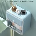 thumbnail image 1 of Paokuoon Roll Paper Dispenser Adjustable Toilet Paper Holder Serrated Outlet Storage Drawer Roll Organizer with Visible Window, 1 of 6