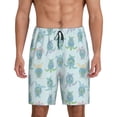 thumbnail image 1 of Balery Sea Turtle Pantalones cortos de pijama de punto de algodón para hombre con cinturilla y bolsillos-Large, 1 of 6