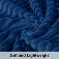 thumbnail image 6 of Ntbay Flannel Fuzzy Soft Warm Cozy Toddler Blanket, Fluffy Warm and Lightweight Reversible Stripes Design Toddler Plush Blanket for Stroller, Crib, Travel, 30" x 40", Navy Blue, 6 of 6