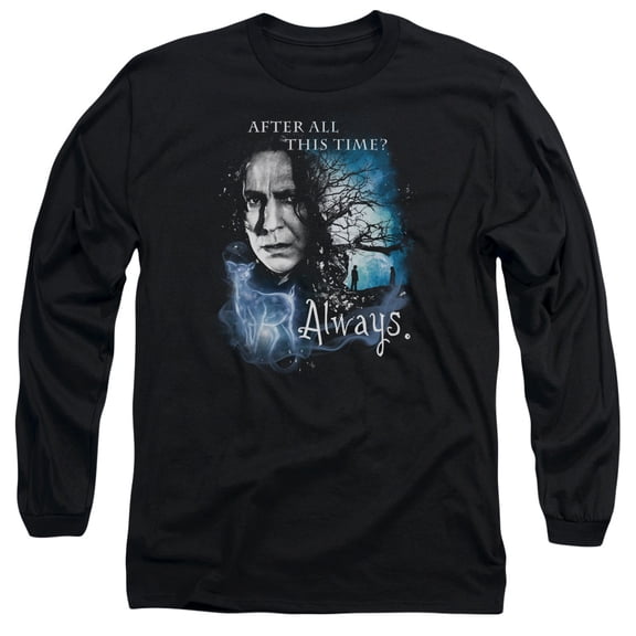 Harry Potter Always Long Sleeve Adult 18/1 T-Shirt Black