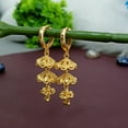 thumbnail image 2 of Efulgenz Gold Tone Hoop Earrings Style Jewelry Indian Bollywood Layered Jhumka Jhumki Dangle Earrings Set for Women, Perfect Valentines Day Gifts for Her, 2 of 5