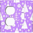 thumbnail image 4 of Metal Light Switch Plate Cover Festive Christmas Tree Ornaments Purple XMS010, 4 of 13