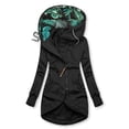 thumbnail image 3 of Women Solid Color Coat Warm Winter Overcoat Long Sleeve Cardigan Button Down Overcoat Windproof Outer Coat Fluffy Jacket, 3 of 3