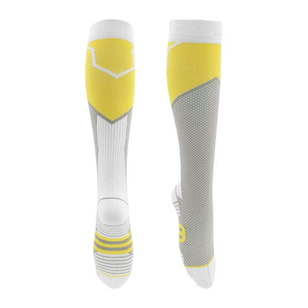 Calcetines de ciclismo Unique Bargains Antideslizantes Absorbentes de Sudor Antifricción para Exterior Color Amarillo Blanco Talla S-M Neutro Unisex 1 Par Rayas de Bloque de Color