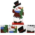 thumbnail image 5 of Gymnture Wooden Christmas Snowman Tabletop Figurine Xmas Home Decor, 5 of 10