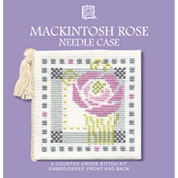 Textile Heritage Needle Case Counted Cross Stitch Kit - Mackintosh Rose