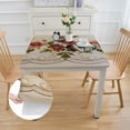 thumbnail image 2 of HAOXIT  Decorative Red Floral Print  Water Resistant Tablecloth Wrinkle Free and Stain Resistant Fabric Tablecloths for Kitchen Room 36*36, 2 of 7