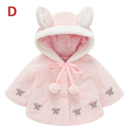 

Holiday Savings Clearance 2022! VOBERRY Winter Jacket Toddler Solid Color Plush Cute Rabbit Ears Winter Hoodie Thick Winter Coat Cloak Pink 2-3 Year