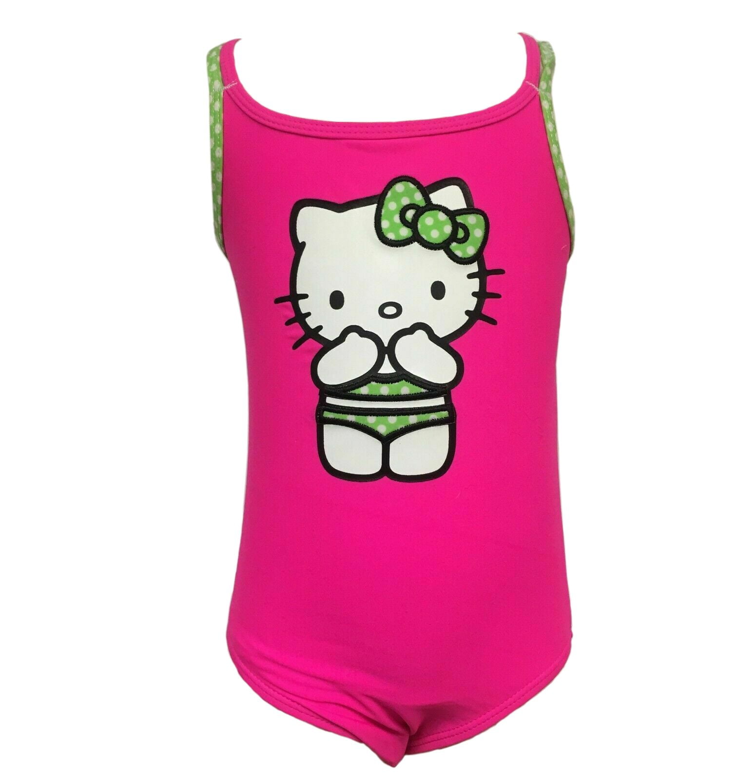 Hello Kitty Foil Face 1 Piece Swimwear Black Toddler Sizes Girls 6398 