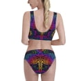 thumbnail image 3 of Daiia Indian Mandalas Dragonfly printed 2 piece Swimsuit Bikinis for Women High Waisted Racerback Bathing Suits Summer Tummy Control Scoop Neck Swimwear-X-Large, 3 of 8