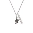 thumbnail image 2 of Delight Jewelry Silvertone Alligator Silvertone Be Strong and Courageous Bar Charm Necklace, 23", 2 of 4