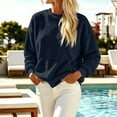 thumbnail image 6 of Womens Sweatshirt with Pockets Lightweight Long Sleeve Round Neck Sweatshirt Keep Warm Tops, 6 of 7