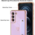 thumbnail image 3 of Designed for Samsung Galaxy S21 FE 6.4" Luxury Case for Women Girls,Soft Silicone Plating Bumper Wristband Holder Case Slim Anti-Scratch Shockproof Love Heart Cute Case(Elegant Purple), 3 of 14