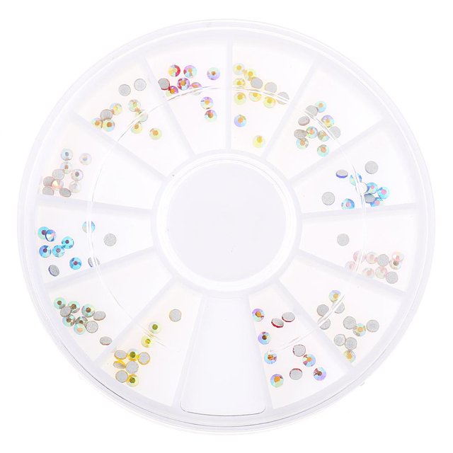 3D Etiqueta engomada Manicura De Decoración De Uñas Rhinestones forma forma Rueda Colco Del arte del clavo