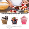 thumbnail image 4 of Paquete de 50 Tazas de Postre con Cucharas, 2 Onzas Mini Vasos para Postres de Plástico Transparente, 60ml Tazones para Postre Cuadradas para Degustar Parfait Helados Pasteles, 4 of 4