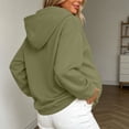 thumbnail image 3 of AKOEE Maternity Clothes Women Sweatshirts Loose Soft Zip-Breastfeeding Nursing Pullover Sweater Hoodie (L, Army Green), 3 of 8