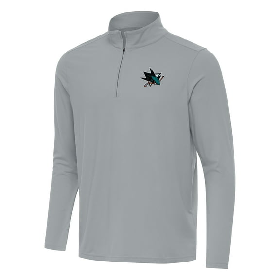 Men's Antigua Gray San Jose Sharks Intent Quarter-Zip Top