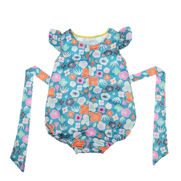 Mono de mameluco de la correa de encaje Sunnimix para bebé niña de una sola pieza 110cm azul