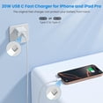 thumbnail image 4 of Cargador Oxivane para iPhone 16/15, 20 W, USB C, paquete de 3 con cable de 6 pies, 4 of 7