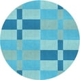 thumbnail image 1 of Ahgly Company Machine Washable Indoor Round Transitional Blue Area Rugs, 4' Round, 1 of 7
