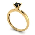 thumbnail image 2 of Solitaire Engagement Ring for Women - 0.5ct Natural Onyx in 14K Yellow Gold Promise Ring, 2 of 6