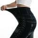 thumbnail image 3 of Leggings elásticos de cintura alta con estampado de rayas imitación denim para mujer - Pantalones térmicos de poliéster para senderismo y yoga, 3 of 7