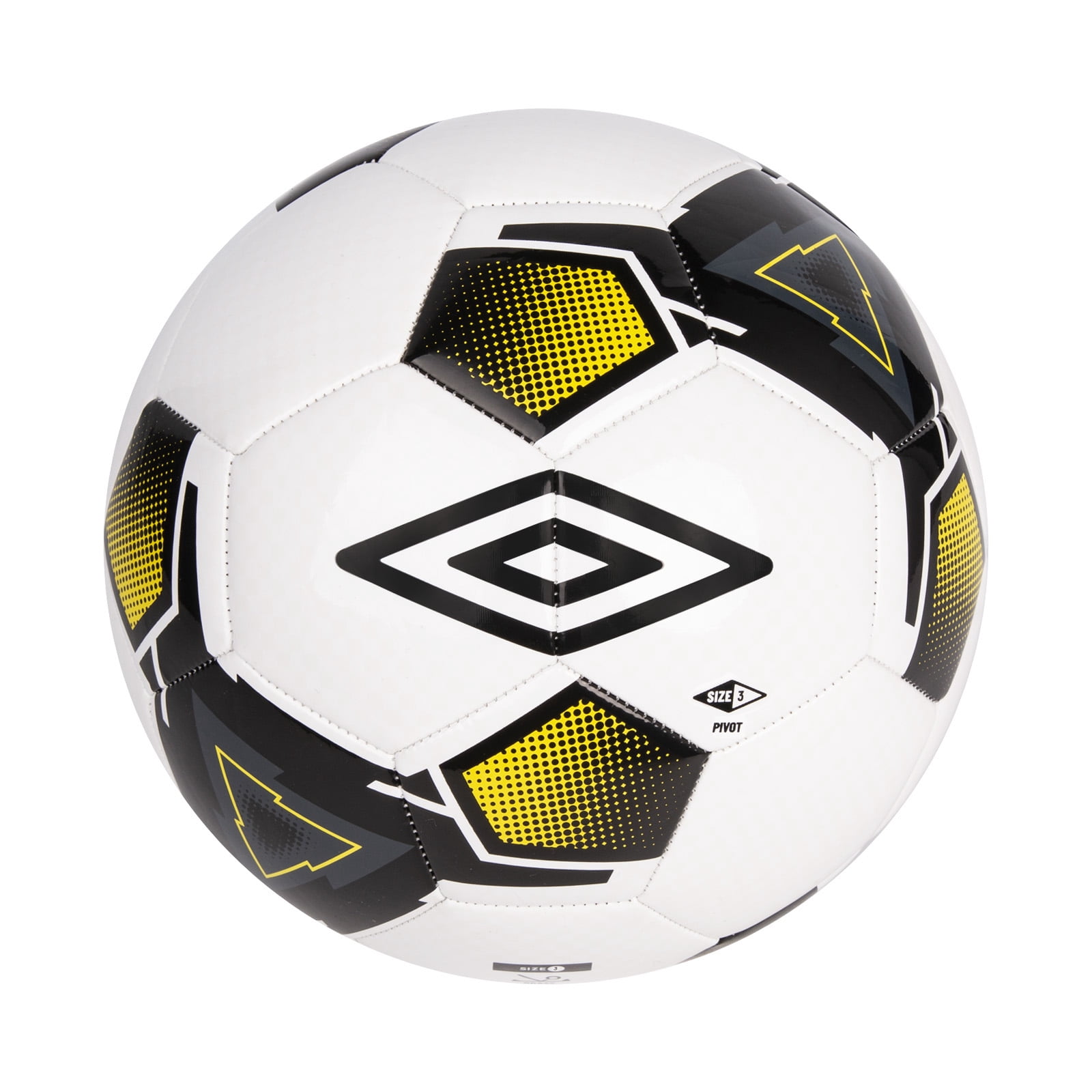 (4 pack) Umbro Pivot Size 3 Youth and Beginner Soccer Ball, Yellow