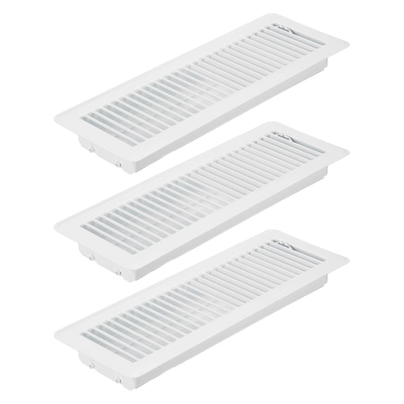 Uxcell 14 x 4 Inch Floor Register, 3pcs Heavy Duty Air Vent Cover Adjustable Floor Grates, White