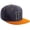 Charcoal Orange, White Black, variant on Classic Snapback Hat Custom A to Z Initial Varsity Letters, Black Orange Hat White Black Letter M