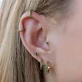 thumbnail image 3 of ERICAJEWELS Round Green CZ Stud Earrings,Prong Solitaire for Cartilage,Tragus,Conch,Rose Gold, 3 of 4